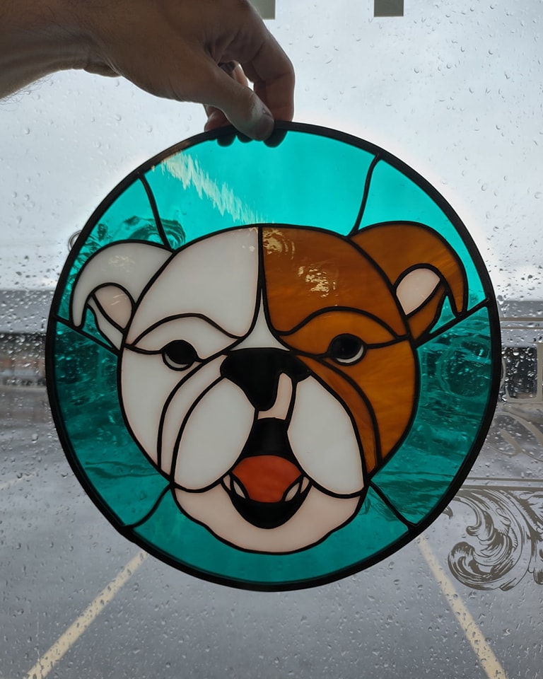 Stained Glass Bulldog